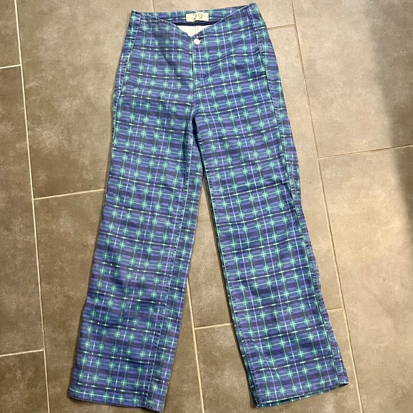 We the Free Free People Isla Slim Straight Plaid Pants Jeans Size 29 - Picture 5 of 13